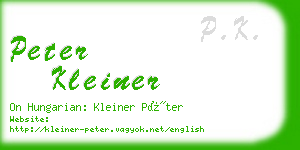 peter kleiner business card